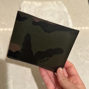 Coach camo leather wallet